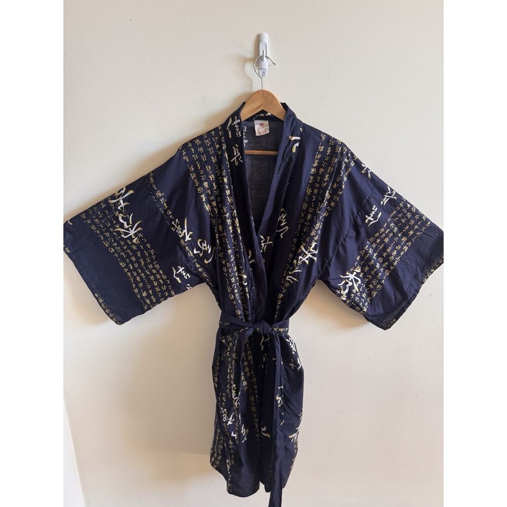 Japanese Yukata Summer Robe Cotton Kimono Mens Sakurai Shoji Co. Made in Japan